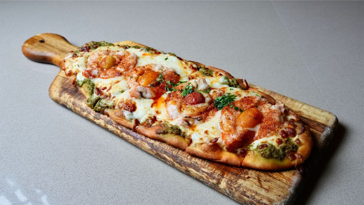 Shrimp Pesto Flatbread